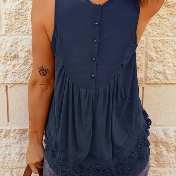 π₯Host Pickπ₯ New Navy Blue Sleeveless Top - Picture 3 of 3